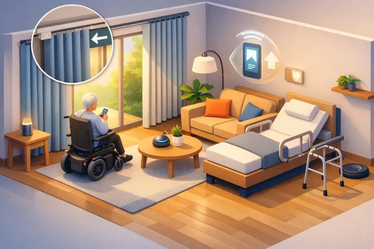 Smart Curtains for Mobility Support at Home